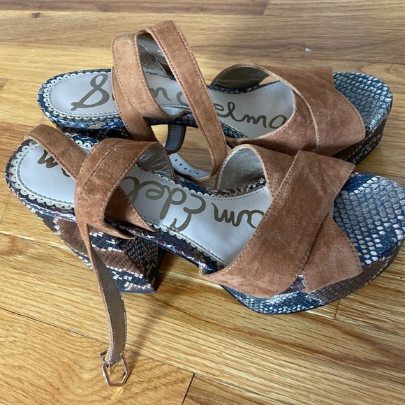 Sam Edelman Women’s Snakeskin Lace Up Heels Size 7.5 - Picture 4 of 8